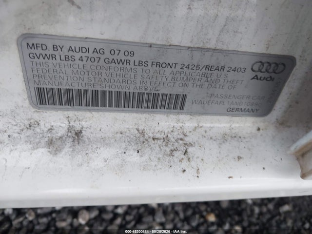 2010 Audi A4 2.0t Premium მანქანა იყიდება აუქციონზე, vin: WAUEFAFL1AN010890, აუქციონის ნომერი: 45200484
