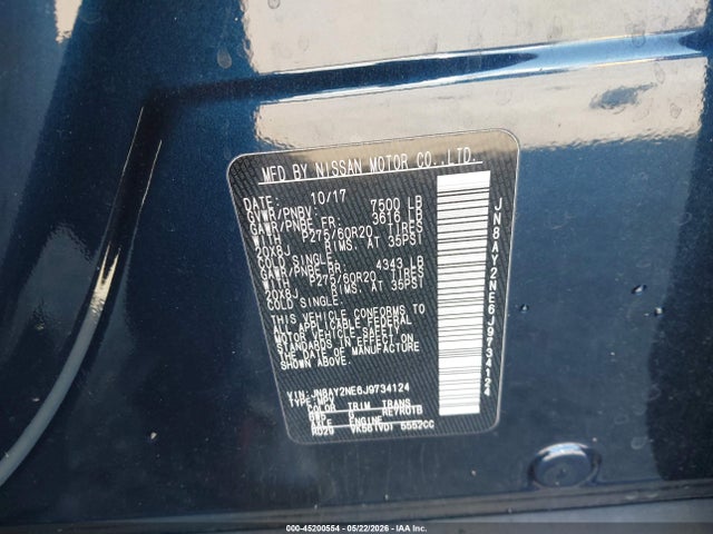 Nissan Armada Platinum 2018 JN8AY2NE6J9734124 Image 9
