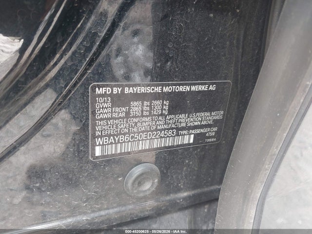 Продаж на аукціоні авто 2014 Bmw 750i Xdrive, vin: WBAYB6C50ED224583, номер лоту: 45200625
