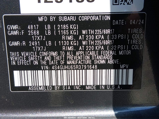 4S4GUHU65R3791648 Subaru Crosstrek Wilderness