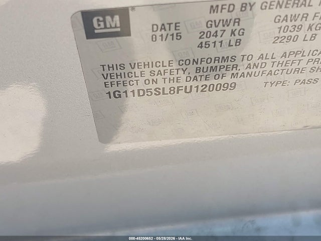 Chevrolet MALIBU 2LT 2015 1G11D5SL8FU120099 Image 9