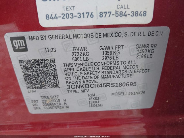 3GNKBCR45RS180695 Chevrolet Blazer Fwd 2lt