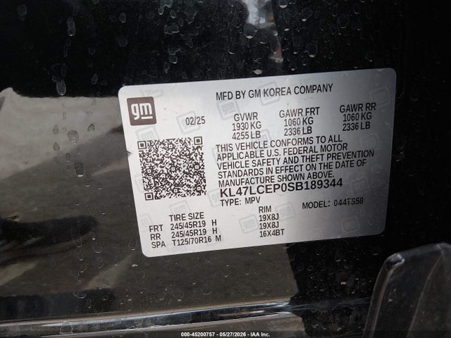 KL47LCEP0SB189344 Buick Envista Avenir Fwd