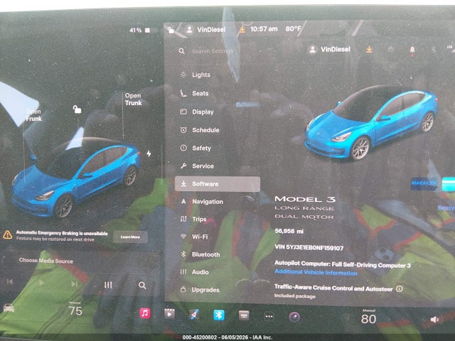 Aukcja sprzedaży 2022 Tesla Model 3 Long Range Dual Motor All-wheel Drive, vin: 5YJ3E1EB0NF159107, numer aukcji: 45200802