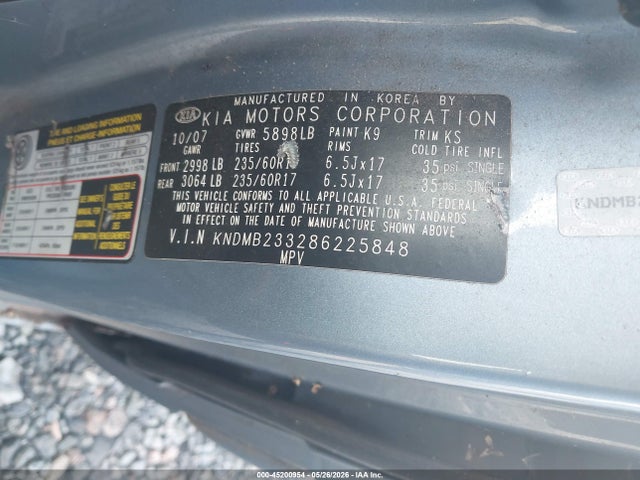 Продаж на аукціоні авто 2008 Kia Sedona Ex, vin: KNDMB233286225848, номер лоту: 45200954