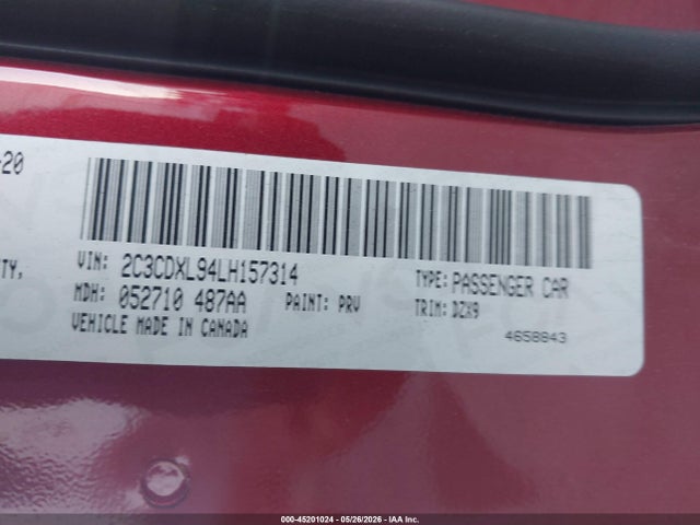 Dodge Charger Srt Hellcat Rwd 2020 2C3CDXL94LH157314 Image 9