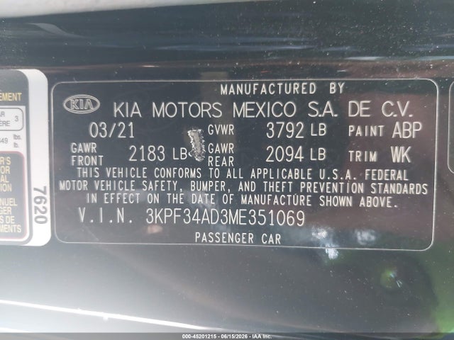 KIA Forte Gt-line 2021 3KPF34AD3ME351069 Image 9