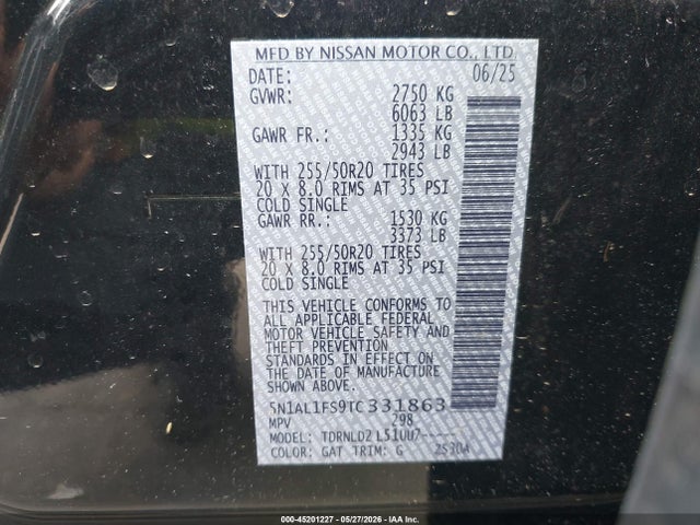 Продаж на аукціоні авто 2026 Infiniti Qx60 Luxe Awd, vin: 5N1AL1FS9TC331863, номер лоту: 45201227