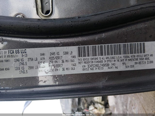Продаж на аукціоні авто 2018 Dodge Journey Se, vin: 3C4PDCAB2JT490580, номер лоту: 45201289