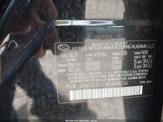 Hyundai Santa Fe Se 2019 5NMS23AD3KH088356 Image 9