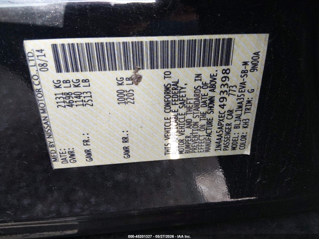 Nissan Maxima 3.5 Sv 2014 1N4AA5APXEC493398 Image 9