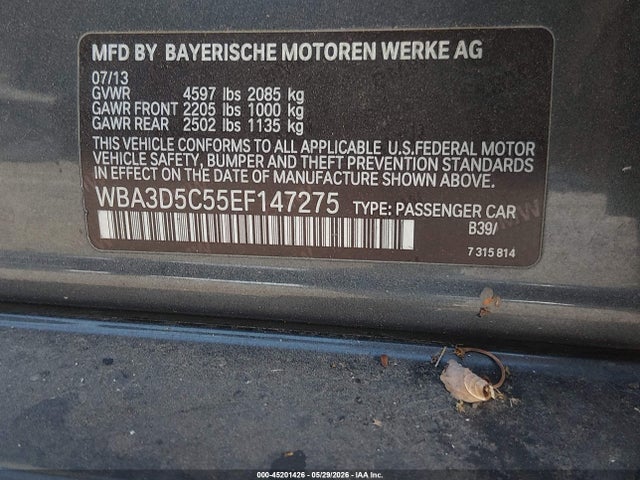 WBA3D5C55EF147275 BMW 328d Xdrive