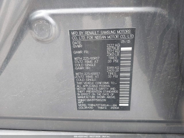 Продажа на аукционе авто 2015 Nissan Rogue S, vin: KNMAT2MV1FP565239, номер лота: 45201442