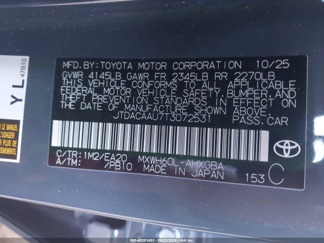 Toyota PRIUS XLE 2026 JTDACAAU7T3072531 Image 9