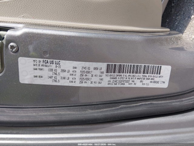 2015 Chrysler Town & Country Limited Platinum მანქანა იყიდება აუქციონზე, vin: 2C4RC1GG2FR753227, აუქციონის ნომერი: 45201484