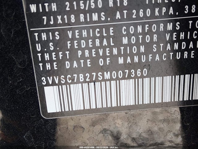 45201496 :رقم المزاد ، 3VVSC7B27SM007360 vin ، 2025 Volkswagen Taos 1.5t Se مزاد بيع