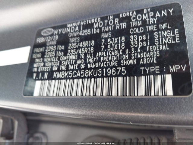 Hyundai Kona Iron Man 2019 KM8K5CA58KU319675 Image 9