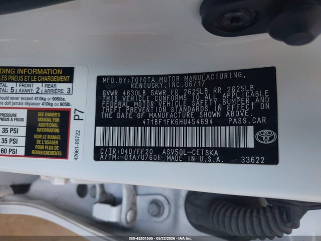 Toyota CAMRY SE 2017 4T1BF1FK6HU454694 Image 9