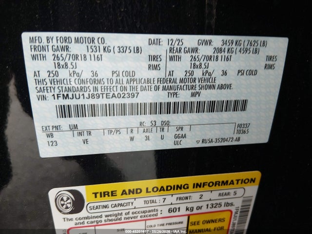 1FMJU1J89TEA02397 Ford Expedition Active