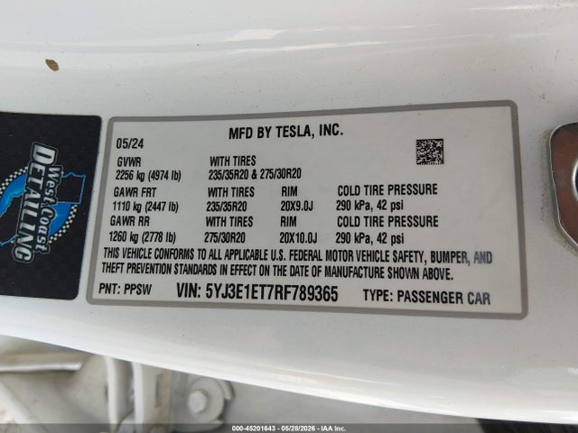 Tesla Model 3 Performance All-wheel Drive 2024 5YJ3E1ET7RF789365 Image 9