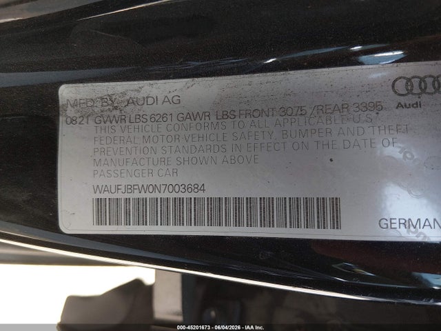 WAUFJBFW0N7003684 Audi E-tron Gt Premium Plus Quattro