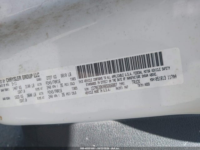 Продаж на аукціоні авто 2011 Ram Dakota St, vin: 1D7RE2BK0BS666887, номер лоту: 45201691