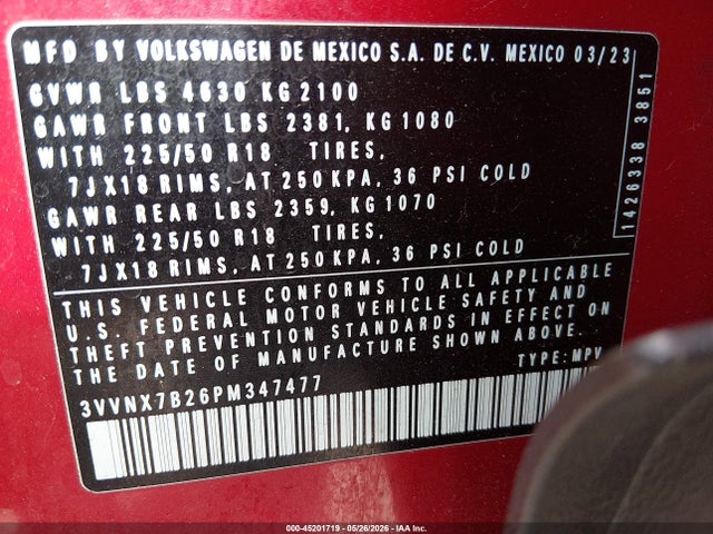 Volkswagen Taos 1.5t Se 2023 3VVNX7B26PM347477 Image 9