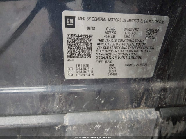 Chevrolet EQUINOX LT 2019 3GNAXKEV8KL190000 Image 9