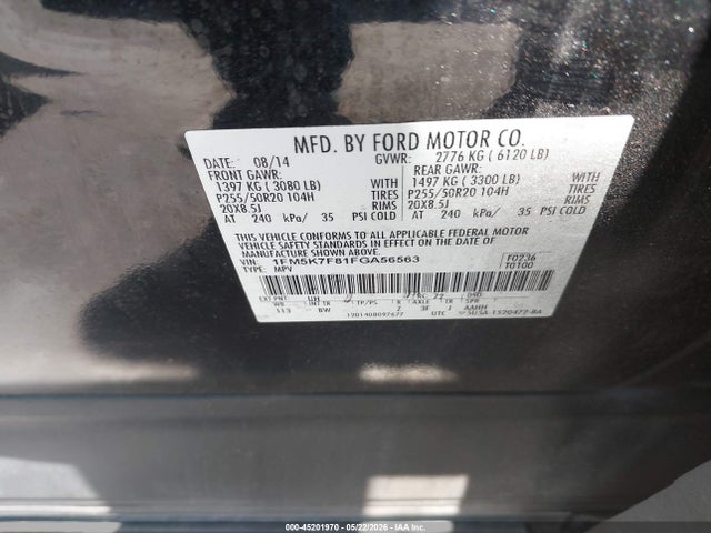 1FM5K7F81FGA56563 Ford Explorer Limited
