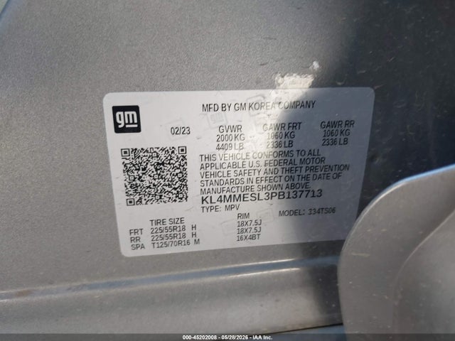 2023 Buick Encore Gx Select Awd მანქანა იყიდება აუქციონზე, vin: KL4MMESL3PB137713, აუქციონის ნომერი: 45202008