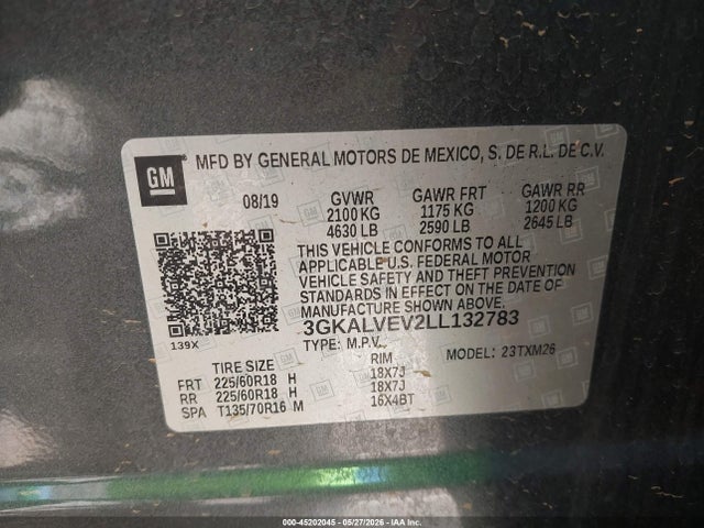 Продаж на аукціоні авто 2020 Gmc Terrain Awd Slt, vin: 3GKALVEV2LL132783, номер лоту: 45202045