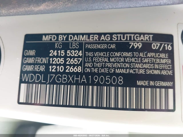 WDDLJ7GBXHA190508 Mercedes-Benz Amg Cls 63 S 4matic