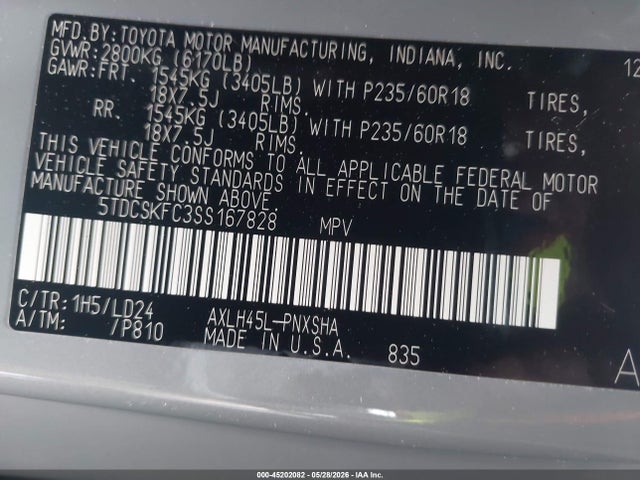Toyota Sienna Xse 2025 5TDCSKFC3SS167828 Image 9