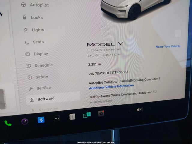 Auction sale of the 2026 Tesla Model Y All-wheel Drive/long Range Launch Series/premium All-wheel Drive, vin: 7SAYGDEE1TF406338, lot number: 45202086
