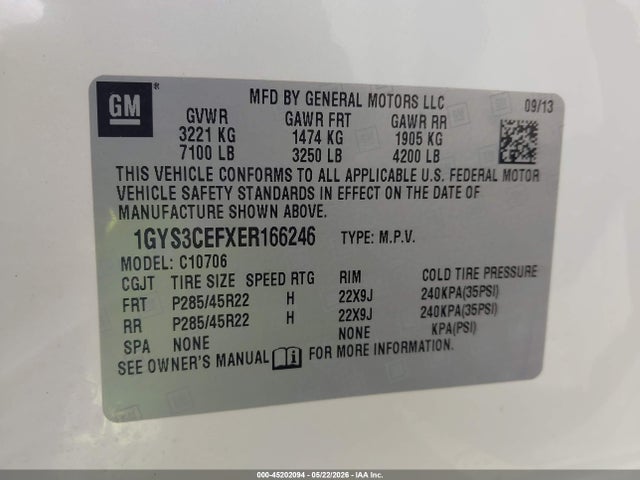 Cadillac Escalade Premium 2014 1GYS3CEFXER166246 Image 9