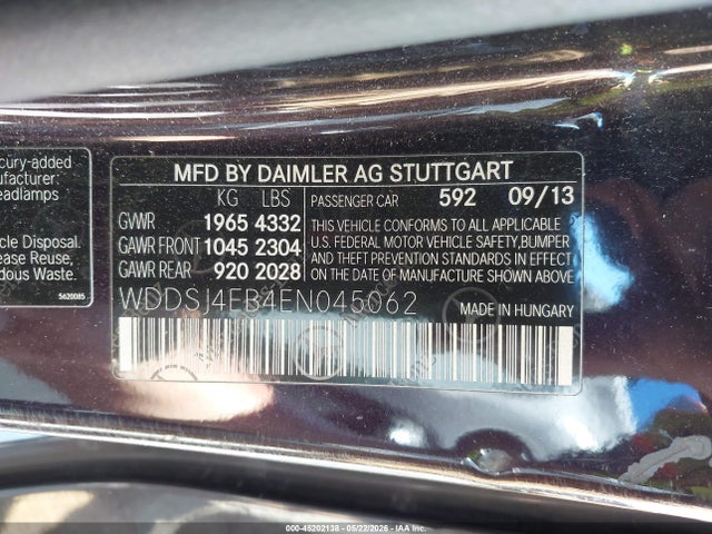 Mercedes-Benz CLA 250 2014 WDDSJ4EB4EN045062 Image 9