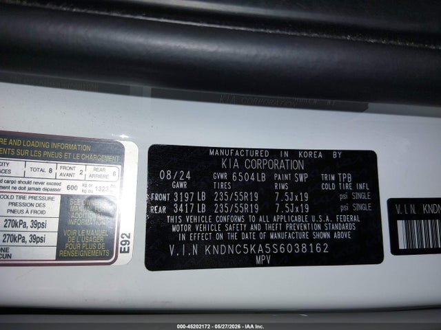 KNDNC5KA5S6038162 KIA Carnival Mpv Hybrid Ex