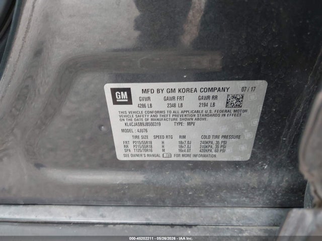 Aukcja sprzedaży 2018 Buick Encore Preferred, vin: KL4CJASB9JB508319, numer aukcji: 45202211