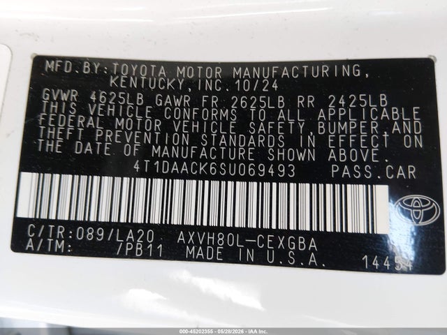 4T1DAACK6SU069493 Toyota CAMRY XLE