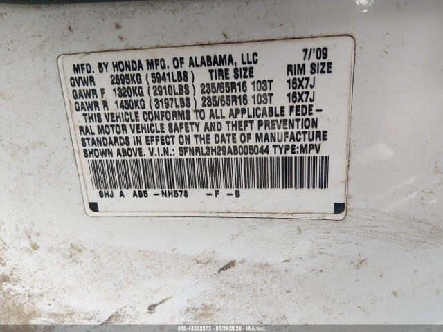Продаж на аукціоні авто 2010 Honda Odyssey Lx, vin: 5FNRL3H29AB005044, номер лоту: 45202373