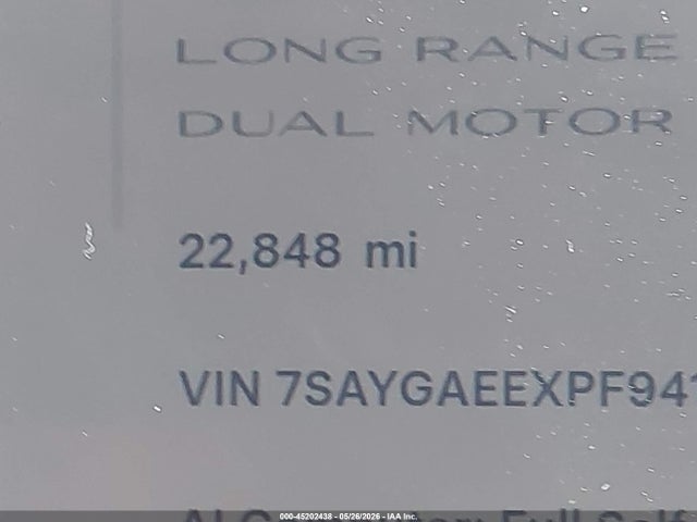 45202438 :رقم المزاد ، 7SAYGAEEXPF941527 vin ، 2023 Tesla Model Y مزاد بيع