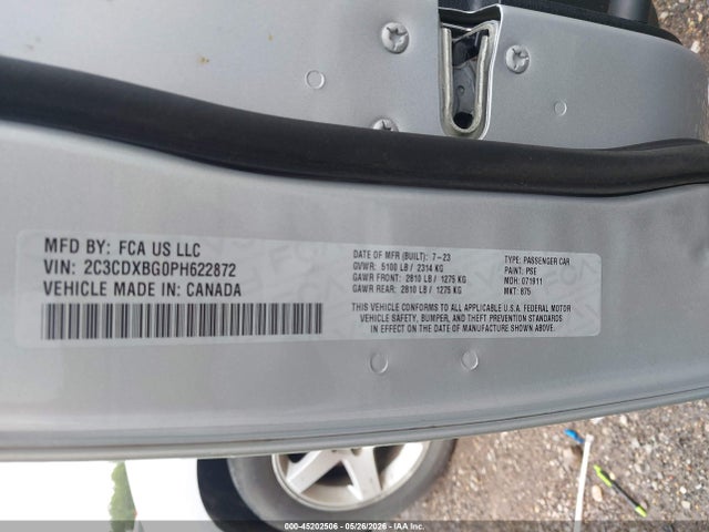 45202506 :رقم المزاد ، 2C3CDXBG0PH622872 vin ، 2023 Dodge Charger Sxt مزاد بيع