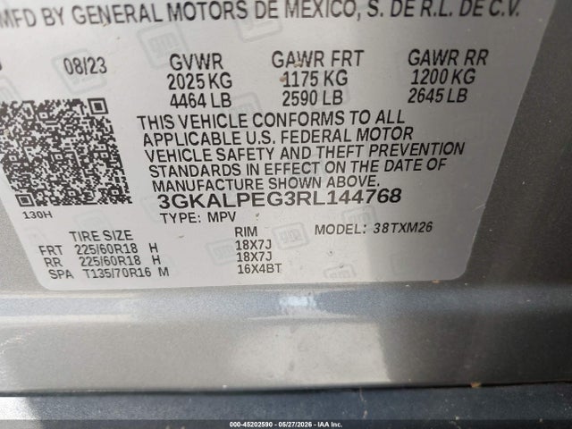45202590 :رقم المزاد ، 3GKALPEG3RL144768 vin ، 2024 Gmc Terrain Fwd Slt مزاد بيع