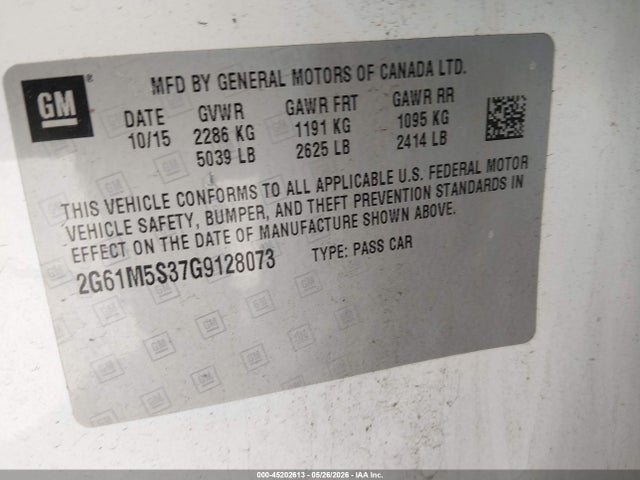 Продажа на аукционе авто 2016 Cadillac Xts Luxury Collection, vin: 2G61M5S37G9128073, номер лота: 45202613