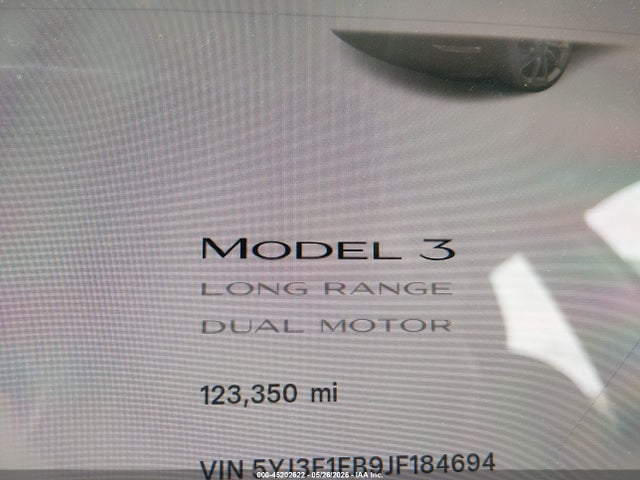 Продажа на аукционе авто 2018 Tesla Model 3 Long Range/performance, vin: 5YJ3E1EB9JF184694, номер лота: 45202622