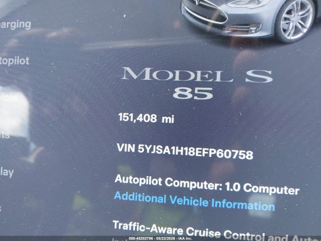 Продаж на аукціоні авто 2014 Tesla Model S P85, vin: 5YJSA1H18EFP60758, номер лоту: 45202796