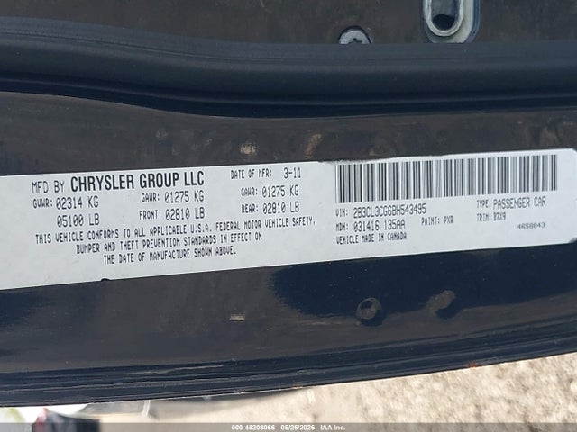 Продаж на аукціоні авто 2011 Dodge Charger, vin: 2B3CL3CG6BH543495, номер лоту: 45203066