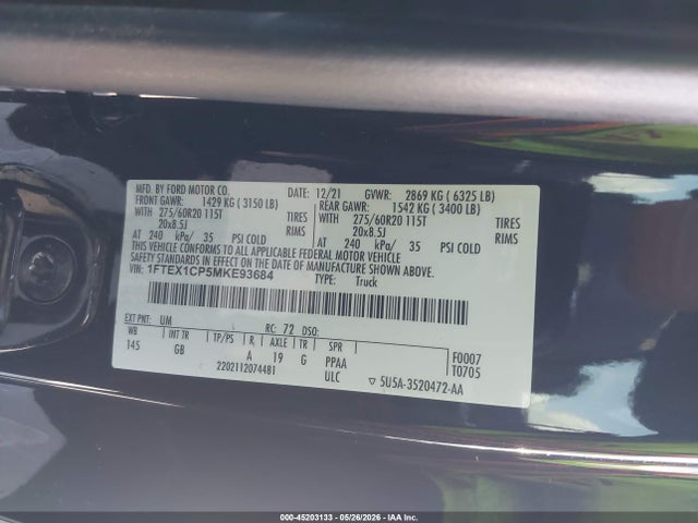 Ford F-150 Xl 2021 1FTEX1CP5MKE93684 Image 9