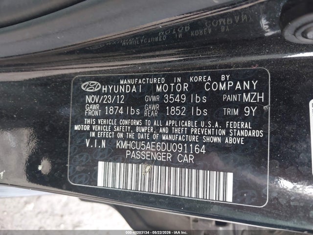 Продажа на аукционе авто 2013 Hyundai Accent Se, vin: KMHCU5AE6DU091164, номер лота: 45203134