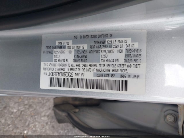 Продажа на аукционе авто 2022 Mazda Cx-5 2.5 S Select, vin: JM3KFBBM6N1553022, номер лота: 45203188